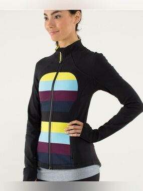 Lululemon Forme Jacket Pow Stripe Split Pea / Black size see measurements